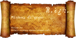 Miskey Ágnes névjegykártya